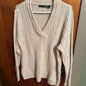 Jeanne Pierre Ivory Cable Knit Sweater